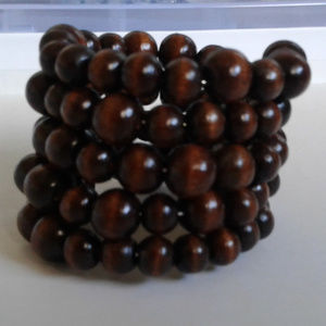 Wooden Beads Memory wire Bracelet
